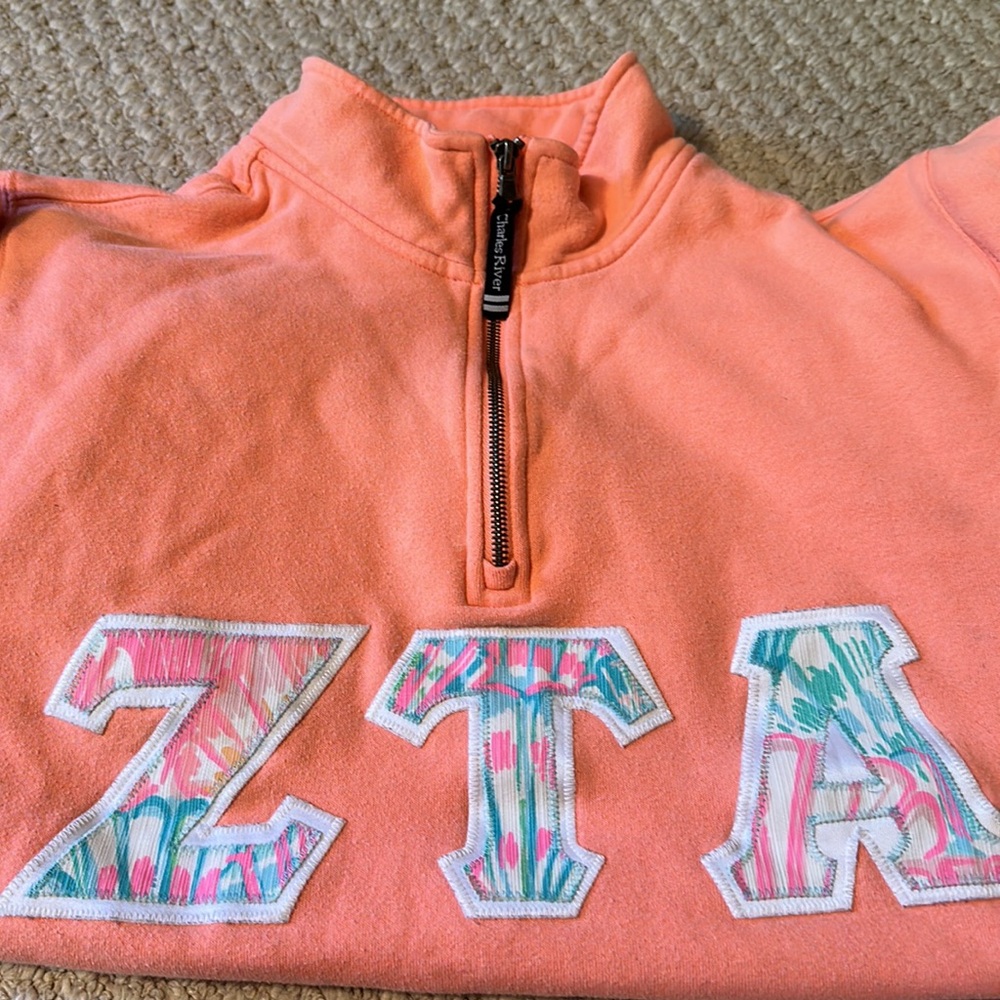 Charles river ZTA stitched quarter zip sweatshirt L/XL